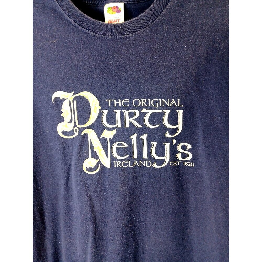 Fruit Of The Loom Original Durty Nellys Ireland Navy Blue T Shirt Size L Tee Pub - Picture 2 of 8